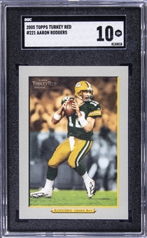 2005 Topps Turkey Red #221 Aaron Rodgers Rookie Card - SGC GEM MINT 10